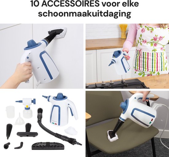 Vitapur Handstoomreiniger - Stoomreiniger - Vlekkenreiniger - Bekleding stoom reiniger - Reinigingsmachine - 900W - Wit