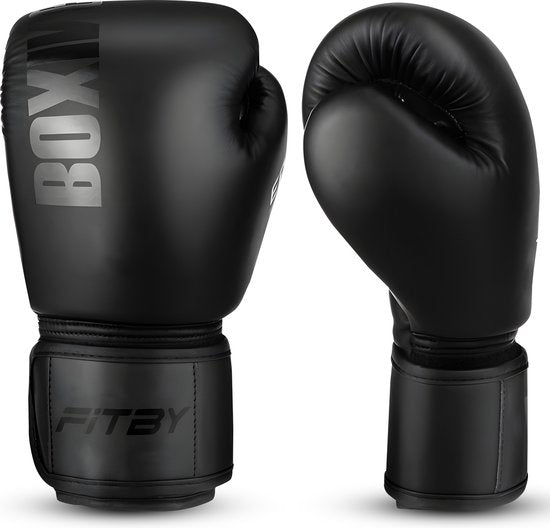 Fitby Bokshandschoenen - Kickboks Handschoenen - Bokshandschoenen - Zwart - 12 oz