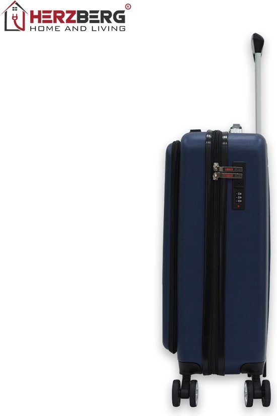 Herzberg Handbagagekoffer - Robuust - Blauw