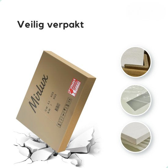Mirlux Badkamerspiegel met LED Verlichting & Verwarming – Wandspiegel Ovaal – Goud Frame - 90x50CM