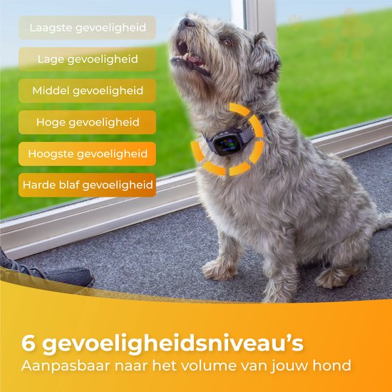Nuvance Anti Blafband Digitaal - Anti Blaf Apparaat zonder Schok - Oplaadbaar - Blafband voor Honden & Puppy's - 6 Standen