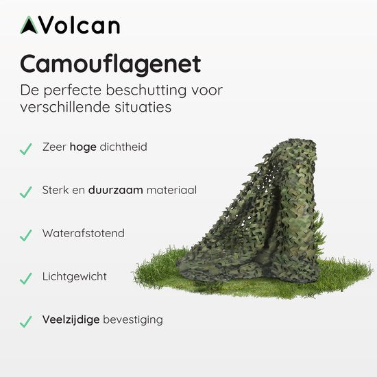 Volcan Camouflagenet 300x240 - Duurzaam Schaduwdoek Voor Optimaal Camouflage Effect - Groen