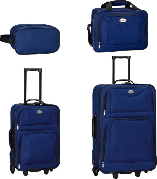 Trolley Reiskofferset / Kofferset Athen - 5-delig - Blauw