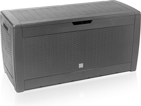 Opbergbox 310L UV-Bestendig Weerbestendig Wielen Tuinbox Rotan-look Antraciet