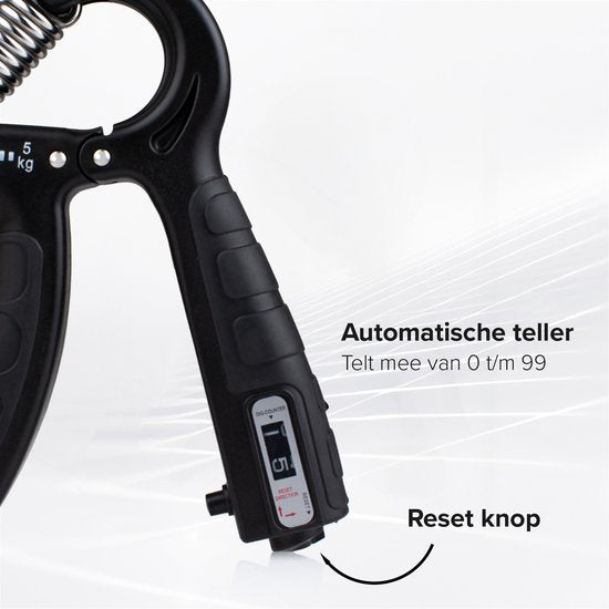 Verstelbare Handtrainer - Set van 2 - 5 tot 60 KG - Vingertrainer - Handknijper - Grip Trainer - Zwart