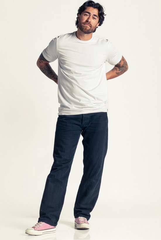 LEBASQ - Miles' T-shirt voor heren - 3 pack - met Crew Neck - Extra lang - Geschikt als Ondershirt - MIX - M - Katoen