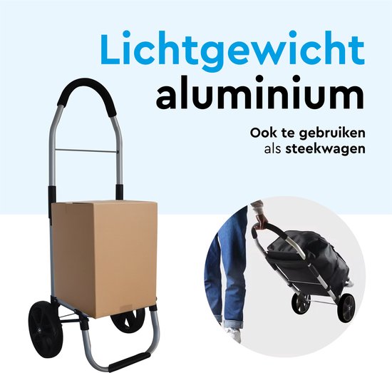 BRASQ Boodschappentrolley - 45 Liter - Boodschappenwagen met Koelvak - Inklapbaar - Weerbestendig - tot 35KG - Aluminium Frame