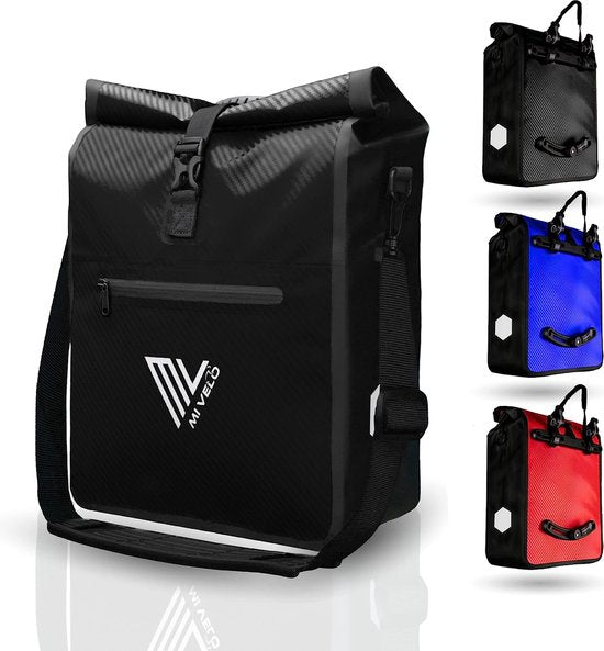MIVELO Max - 2-in-1 Waterdichte Fietstas voor Bagagedrager - Carbon - 25L