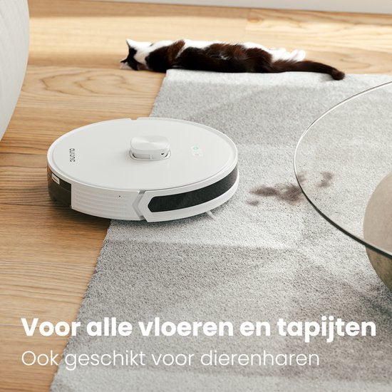 Auronic Robotstofzuiger - Dweilfunctie - WiFi en App - Laadstation - Laser Navigatie - Automatisch Leegstation - Wit