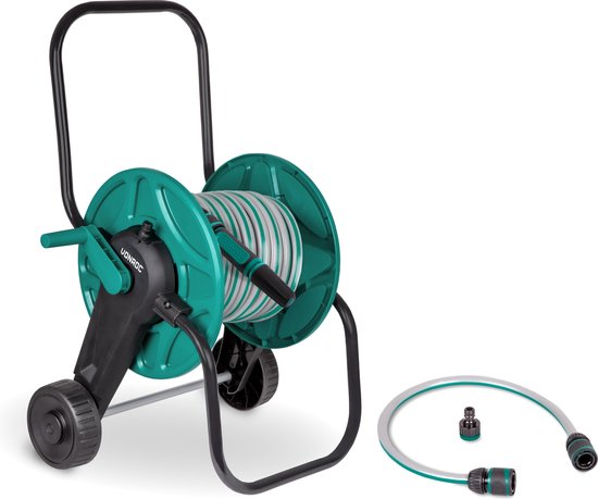 VONROC Slangenwagen – Incl. 20m Tuinslang & Accessoires – Groen