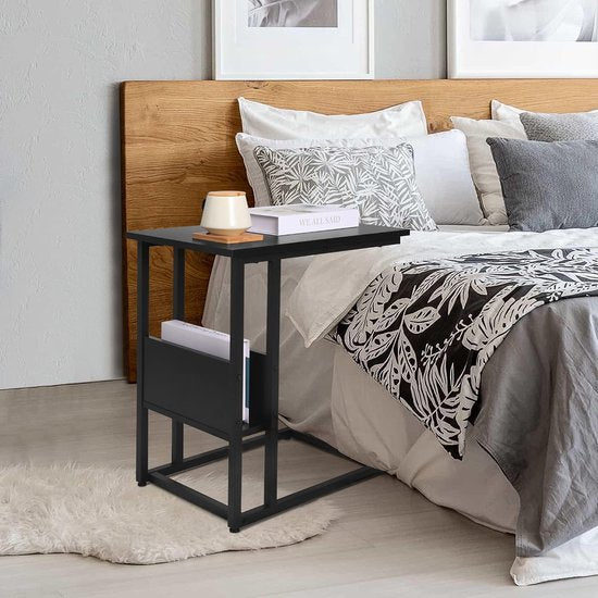 Salontafel - Bijzettafel - Bijzettafel - Loungetafel - Woonkamertafel - Accenttafel - Zwart - 55x36x59.5cm