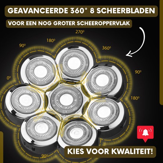 6-in-1 Scheerapparaat Mannen – Trimmer - Tondeuse - Sansbeauté® SkullSharp PRO | 8 Blade - Skull Shaver - Nat & Droog - Face en Head Shaver – Hoofd Kaal Scheren - USB - Opzetstukken
