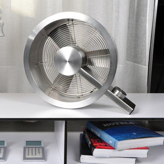Stadler Form Q Vloerventilator – Brushed Metal – 2400 m³/u – Stil & Design – 3 standen - 40 m² / 100 m³
