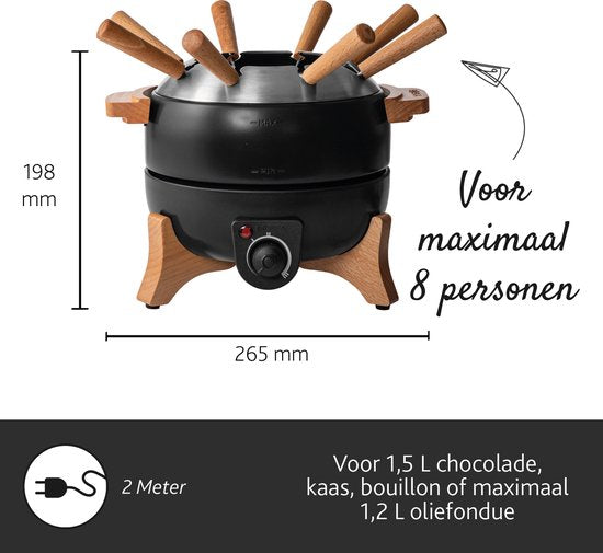 Boska Elektrische Fondueset Party – 2,3L - Voor Kaasfondue, Chocoladefondue, Hotpot en Boullionfondue - Fondueset elektrisch - Met temperatuurregelaar