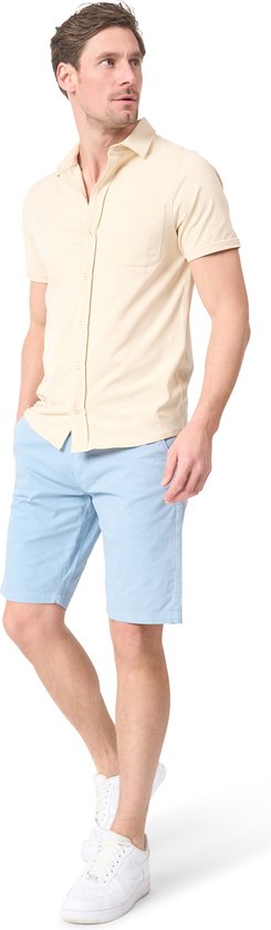 Mario Russo Korte Mouwen Overhemd - Overhemd heren - Polo Shirt Heren - t shirt heren - XL - Beige