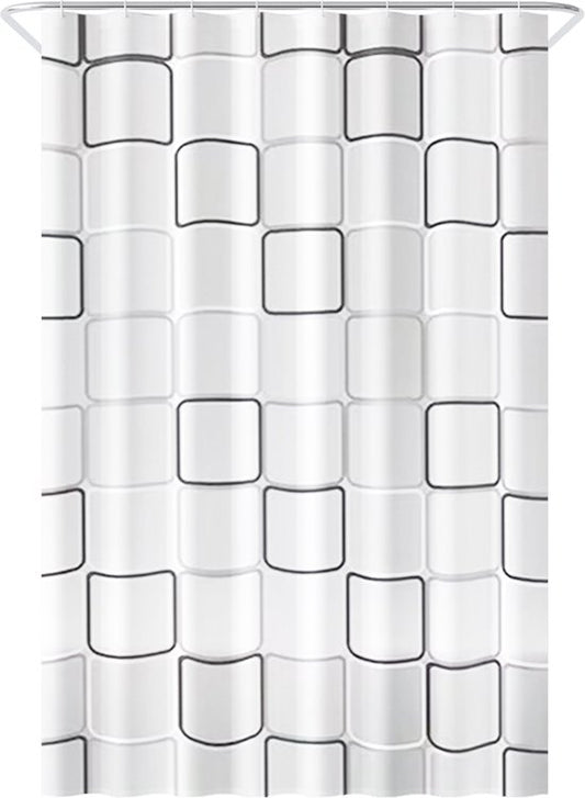 Loti Living Douchegordijn Anti Schimmel – Cube Design - Inclusief ringen – Waterdicht - Polyester - Douchegordijn 120x200 cm