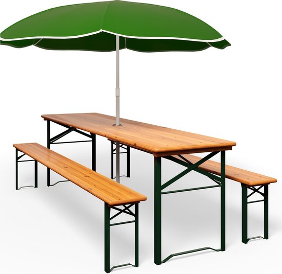Casaria Tuinset Hout – 2 Banken 1Tafel Inklapbaar - 170x46x75cm