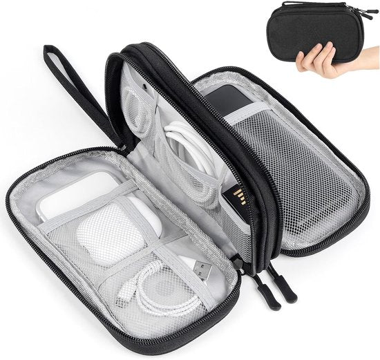 Travelhawk Kabel Organizer - Kabeltas - Electronica Organizer Etui - Opbergtas voor Kabels en Accessoires - Small - Zwart