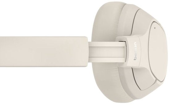 Belkin AUD008HQSA hoofdtelefoon/headset Hoofdtelefoons Draadloos Hoofdband Oproepen/muziek USB Type-C Bluetooth Zand