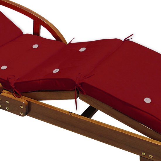 Detex Ligbedkussen - Weerbestendig UV bestendig 195x55x5cm - Rood