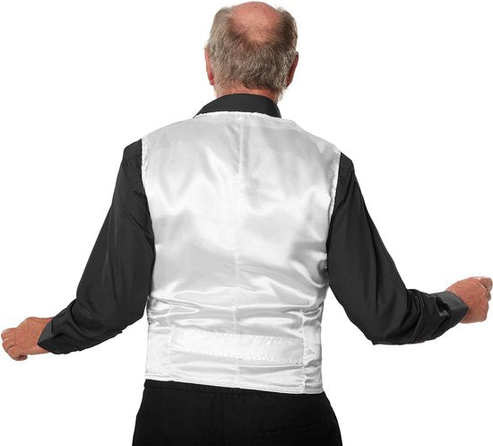 dressforfun - Paillettenvest heren zilver XXL - verkleedkleding kostuum halloween verkleden feestkleding carnavalskleding carnaval feestkledij partykleding - 303970