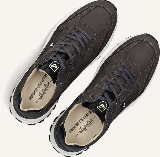 Australian Footwear Mazzerato Sneakers - Nubuck - Dark Grey - Maat 43