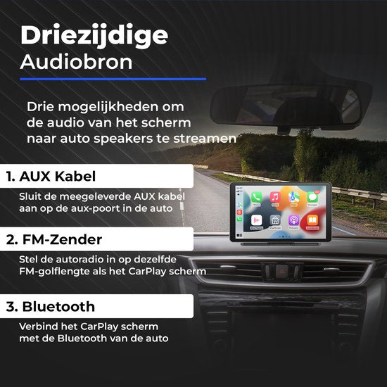 CarMe CarPlay Scherm - 7 Inch - Achteruitrijcamera 6 Meter - Apple CarPlay & Android Auto (Draadloos) - Touchscreen - Navigatiesysteem auto