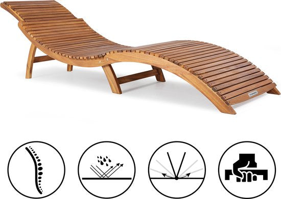 Loungebank ergonomisch van Acacia hardhout