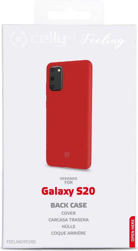 Celly Feeling Samsung S20 hoes- Siliconen buitenkant met antikras binnenkant - Rood