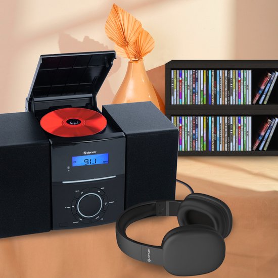 Denver FM Radio - MCA240 - 30 voorkeuzezenders - Incl. CD Speler - 22 x 16 x 33,5 cm - Zwart