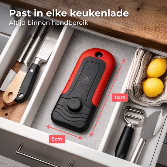 Nuvance Glasschraper - Incl 16 Mesjes - Kookplaat Reiniger - Glas & Verf Krabber - Inductie & Keramische Kookplaat - Rood