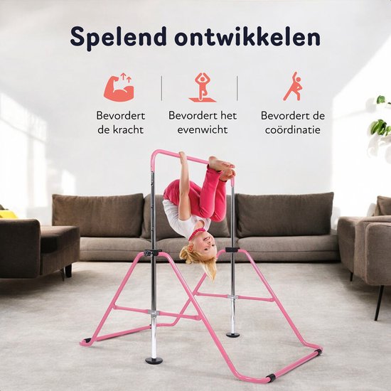 Inklapbaar Turnrek - Klimrek - Verstelbaar in 4 hoogtes - Rekstok - Duikelrek - Kinderen - Peuter - Voor buiten en binnen - Klimboog
