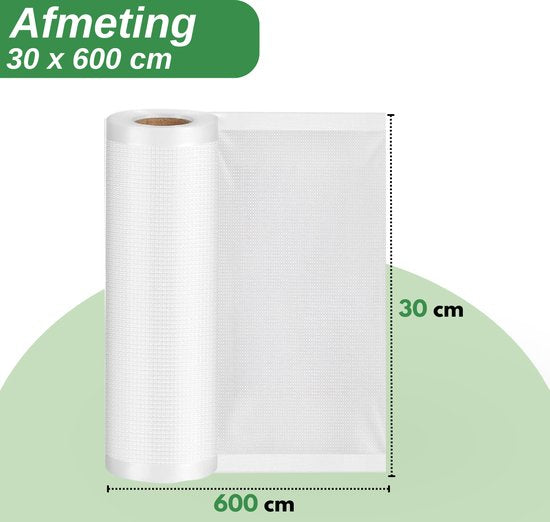 Vaive Vacumeerrollen 4 stuks - 30 x 600 - Vacuumzakken Voedsel - Vacumeerzakken - Vacuum / sous vide zakken - BPA vrij