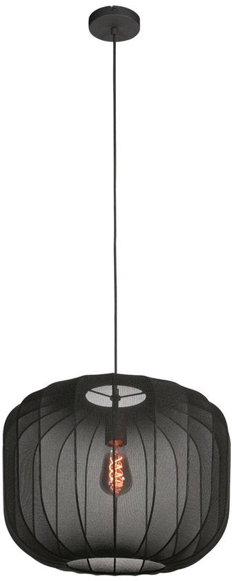 Anne Lighting - hanglamp - Sable - zwart - linnen metaal - Ø 45cm - E27 - 4191ZW