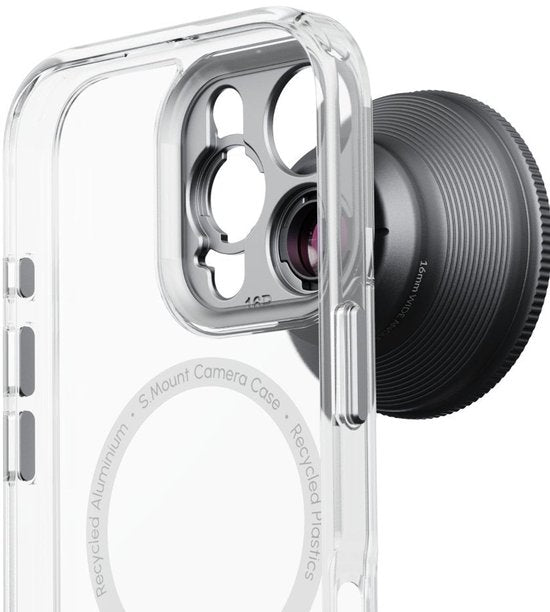 iPhone 16 Pro Camera Case doorzichtig - Snelle Lensbevestiging - Kristalhelder Design - MagSafe Compatibel - 2M Valbescherming - Duurzaam Gerecycled Materiaal - Draadloos Opladen