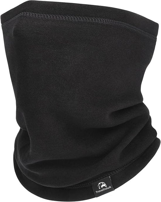 Travelhawk Nekwarmer - Heren & Dames - Geschikt Voor Wintersport, Wandelen, Fiets & Scooter/Motor - Colsjaal - Zwart
