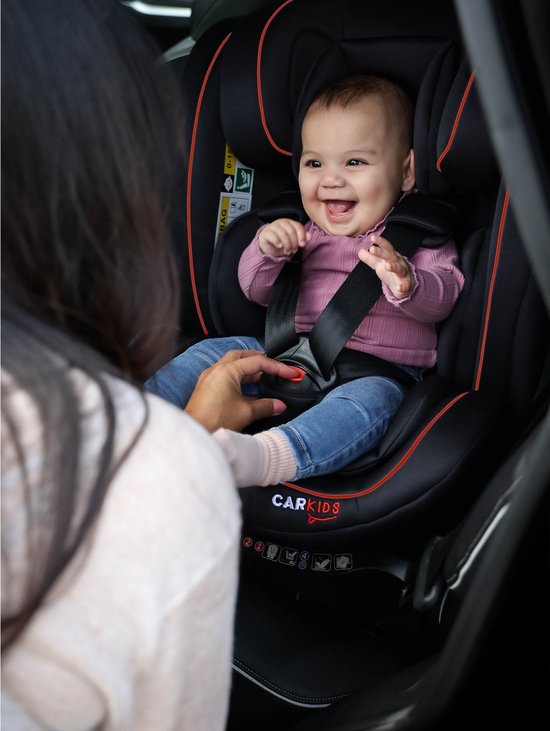Carkids -Size Autostoeltje - Darcy - 360° Draaibaar - 40-150cm - Isofix - Zwart/Rood