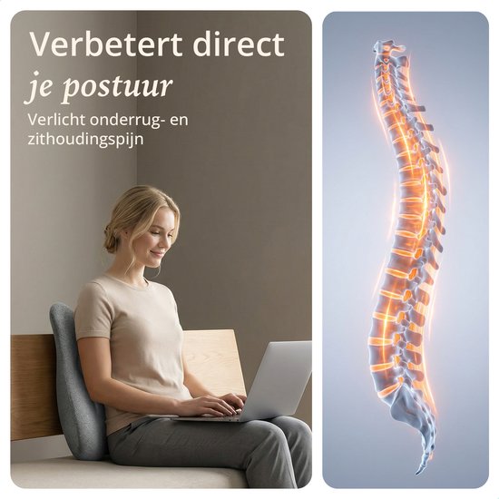Lifeproducts Massagekussen met Memory Foam - Nekmassage Apparaat - Rug Massageapparaat - Massage voor Nek en Rug - Shiatsu Nek Massage Apparaat met Warmtefunctie