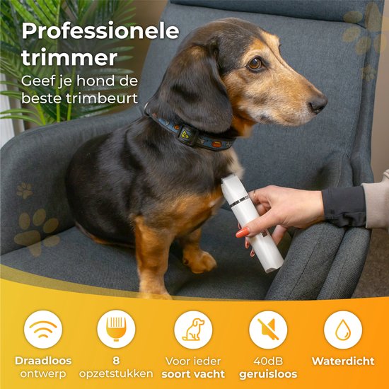 Nuvance - Hondentondeuse 4 in 1 - Dieren Tondeuse voor Dikke Vacht - Honden Tondeuse met 7 Opzetstukken - Draadloos - Hondentrimmer Tondeuse - Inclusief Nagelvijl