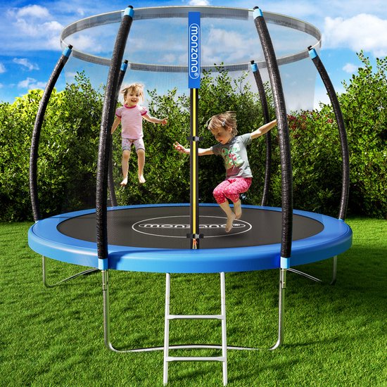 Monzana Trampoline - 244cm Incl Veiligheidsnet Rand Lader - Blauw