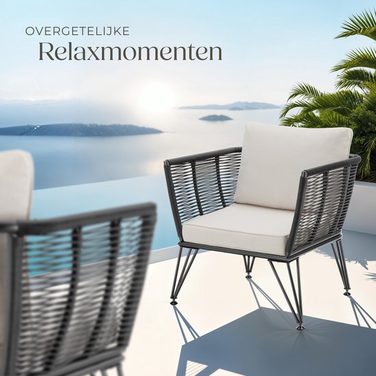 tectake® 2-delige Set Tuin Lounge fauteuils Sundo in Rope-Design – Comfort en Stijl - loungestoelen