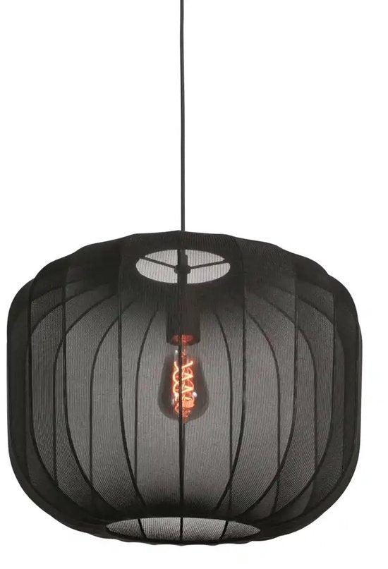 Anne Lighting - hanglamp - Sable - zwart - linnen metaal - Ø 45cm - E27 - 4191ZW