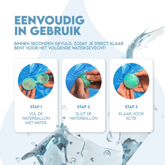 Travelly® Herbruikbare Waterballonnen – Waterspeelgoed – Magnetisch en Zelfsluitend – Siliconen – Multicolor – Set 8 Stuks