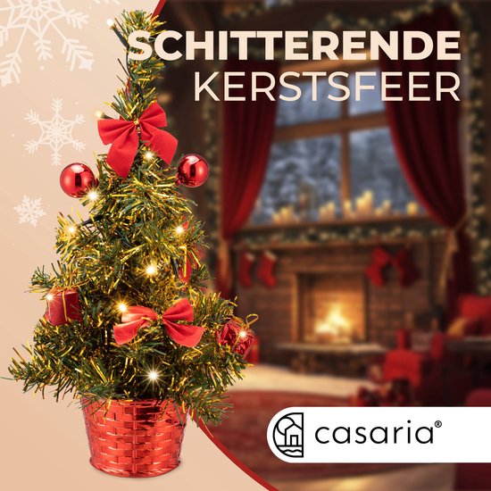 CASARIA Kunstkerstboom Mini - 36cm Leds-Kerstversiering USB - Pvc Groen