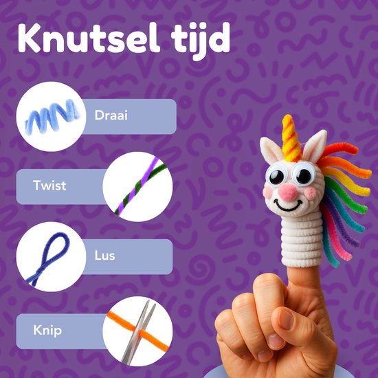 Vaive Pijpenragers & Wiebeloogjes 450-delig - Knutselset - Knutselen Meisjes & Jongens - Knutselkoffer - Knutselspullen Kinderen - Knutselpakketten