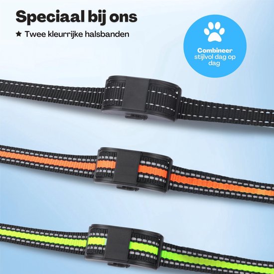 Anti Blafband Pro - Opvoedingshalsband Zonder Schok - voor Kleine en Grote Honden - Waterdicht - Oplaadbaar - Vibratie en Audio - 2 Extra Halsbanden
