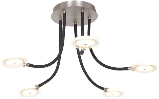Plafondlamp Turound 3375ST – stalen designlamp met glas, LED, dimbaar, 91,5 cm, Steinhauer
