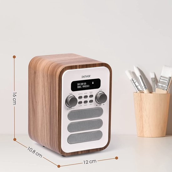 Denver DAB-radio - Retro Radio - Bluetooth - DAB+/ FM Radio - DAB48W