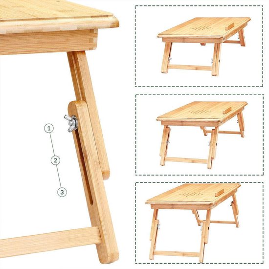 CASARIA Laptop Standaard- Lade Ventilatiegaten Verstelbaar- 55 x 35 cm