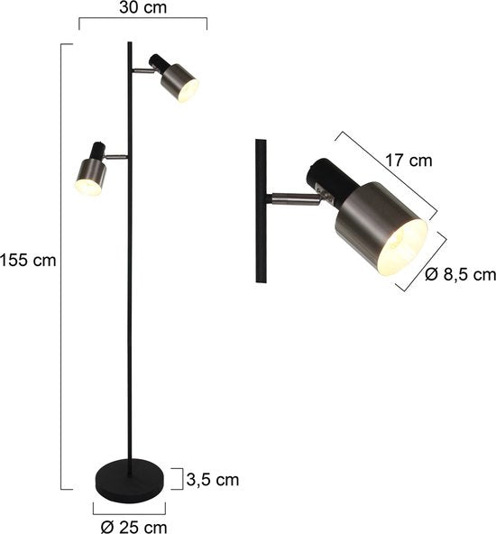 Vloerlamp Anne Lighting Fjorgard - Zwart